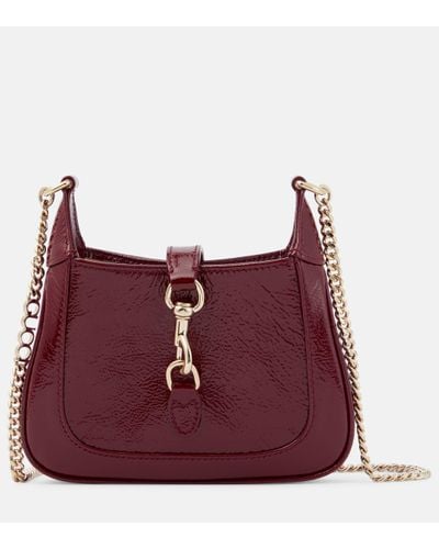 Gucci Jackie Notte Mini Patent Leather Shoulder Bag - Purple