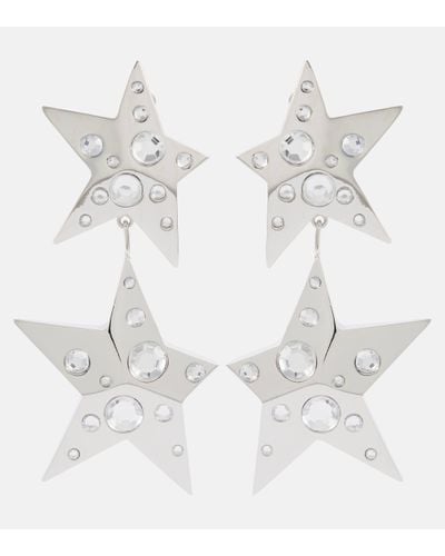 Area Crystal-embellished Drop Earrings - White