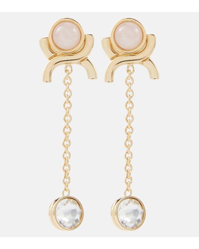 Chloé Crystal-embellished Drop Earrings - Metallic