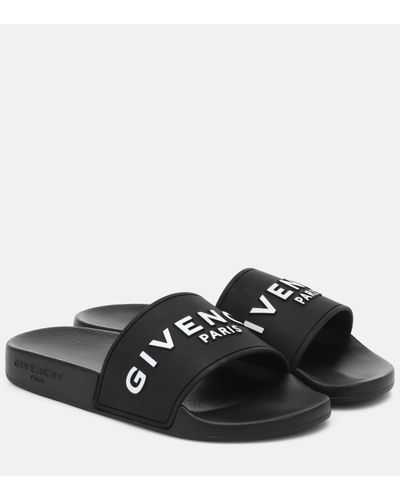 Givenchy Claquettes en caoutchouc à imprimé logo - Noir