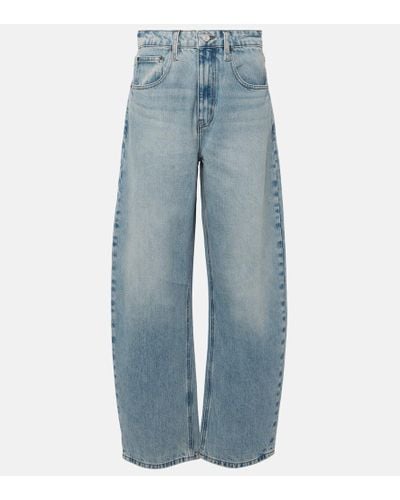 FRAME High-Rise Barrel Jeans - Blau