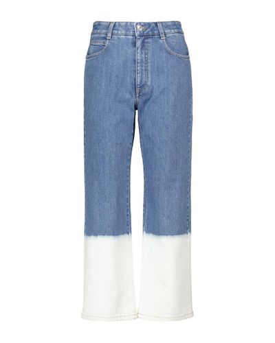 Stella McCartney High-Rise Cropped Straight Jeans - Blau