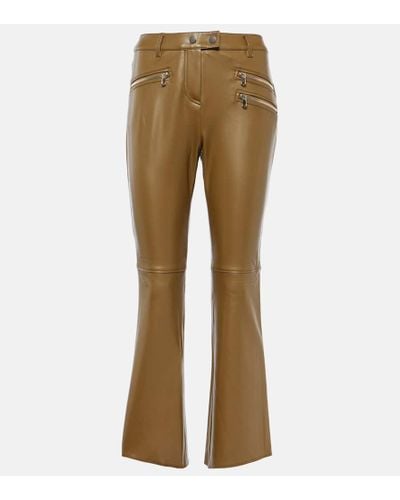 Dorothee Schumacher Sleek Comfort Faux Leather Cropped Pants - Natural