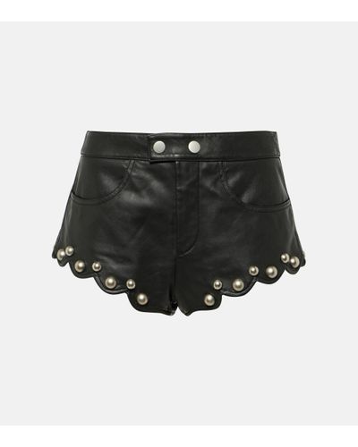 Isabel Marant Alana Leather Shorts - Black