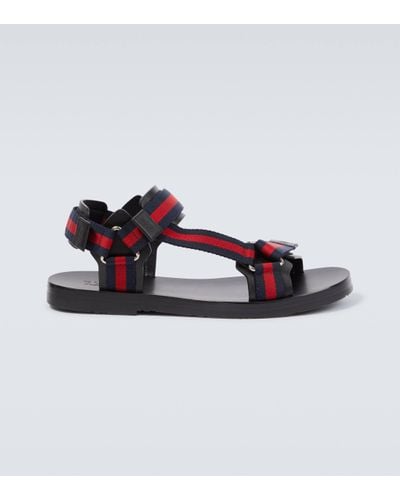 Gucci Melech Leather-lined Canvas Sandals - Black