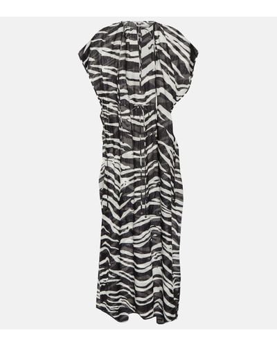 Stella McCartney Zebra-print Cotton Maxi Dress - Black