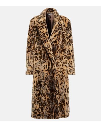 Stella McCartney Ocelot-print Wool-blend Faux Fur Coat - Multicolour