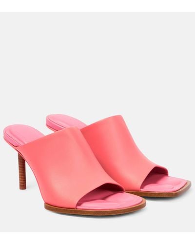 Jacquemus ‘Rond Carre’ Heeled Mules - Pink
