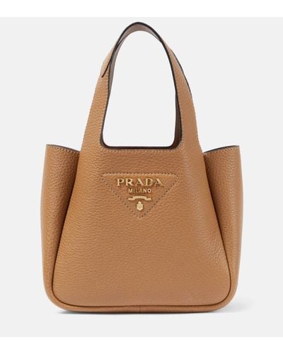 Prada Sac Mini en cuir - Marron