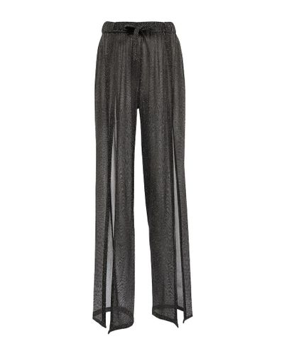 Balmain Pantalones de punto metalizado - Gris