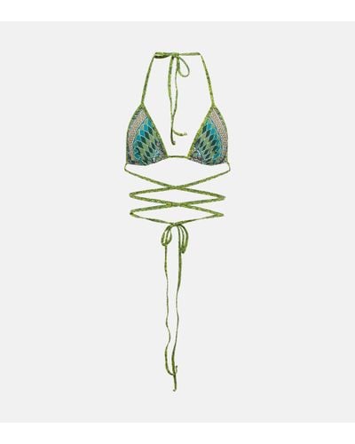 Jean Paul Gaultier Printed Wrap-tie Bikini Top - Multicolor