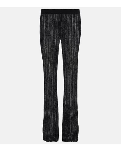 Petar Petrov Giulio Ribbed-knit Flared Trousers - Black