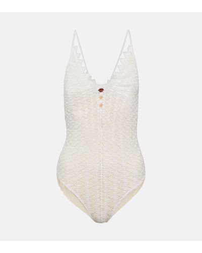 Missoni Patterned Knit Swimsuit - White