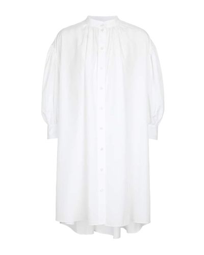 Alexander McQueen Hemdblusenkleid aus Baumwolle - Weiß