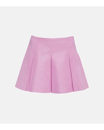 Stouls Minigonna Surya in pelle con pince - Rosa