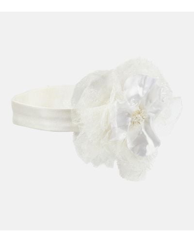 Dolce & Gabbana Floral-applique Lace-trimmed Choker - White
