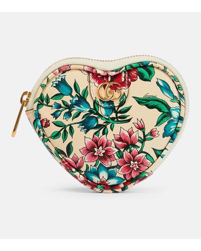 Gucci Ophidia GG Floral Leather Coin Purse - White