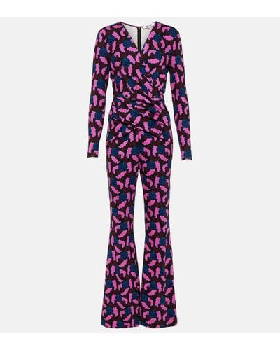 Diane von Furstenberg Combi-pantalon Ursula imprimee - Violet
