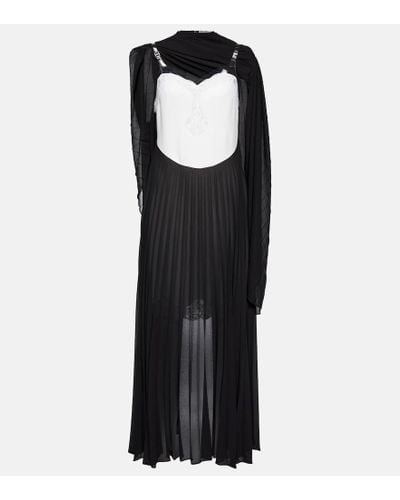 Christopher Kane Mrs Robinson Lac-trimmed Midi Dress With Cape - Black