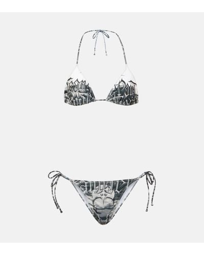 Jean Paul Gaultier Bedruckter Bikini - Weiß