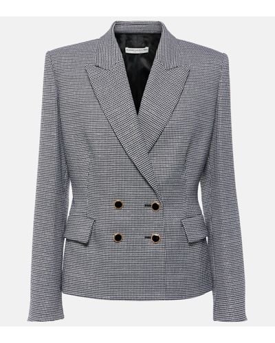 Alessandra Rich Houndstooth Wool-blend Jacket - Grey