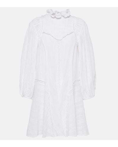 Isabel Marant Isma Flared Cotton-blend Minidress - White