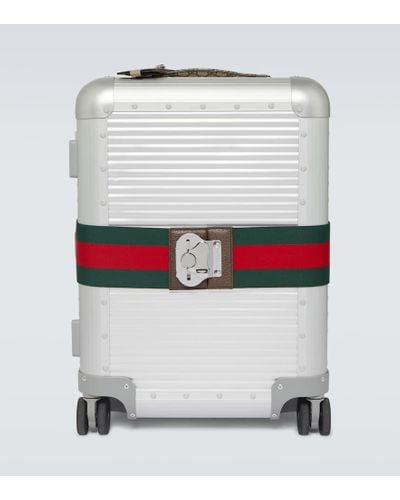 Gucci Porter Web Stripe Carry-on Suitcase - Gray