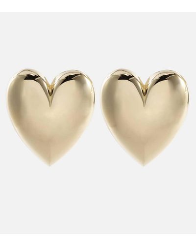 Jennifer Fisher Pendientes Puffy Heart chapados en oro de 14 ct - Neutro