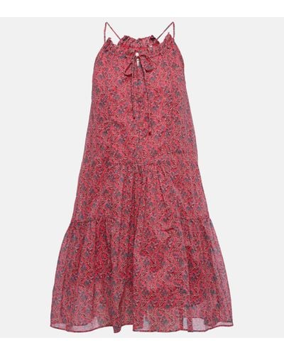 Isabel Marant Kayne Printed Cotton Minidress - Red