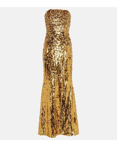 Carolina Herrera Sequin-embellished Gown - Metallic