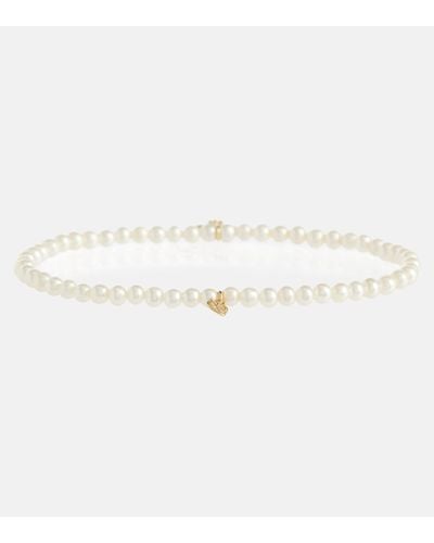 Sydney Evan Mini Moroccan Charm Bracelet With Pearls And Diamond - Natural