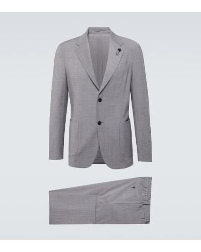 Lardini Single-breasted Wool Blend Suit - Gray