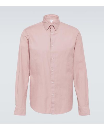 Sunspel Camisa oxford de algodon - Rosa