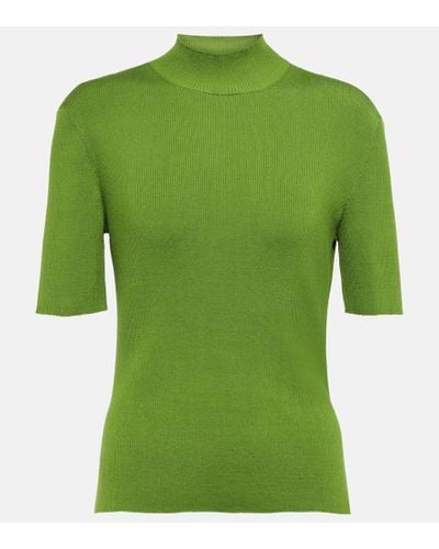 Oscar de la Renta Silk-blend Sweater - Green