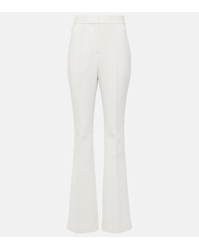 Rebecca Vallance Bridal Evelyn Mid-rise Crepe Bootcut Trousers - White