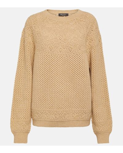 Loro Piana Crochet Cashmere Jumper - Natural