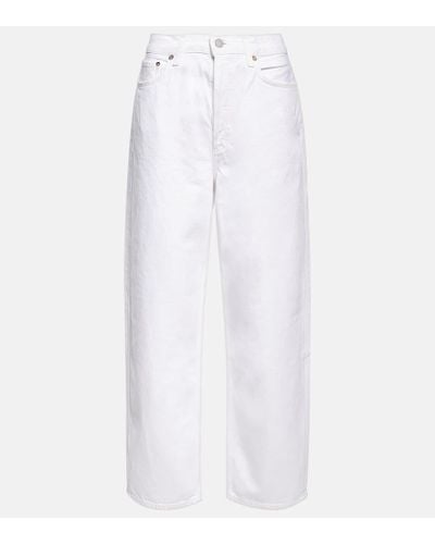 Agolde Dara Mid-rise Wide-leg Jeans - White