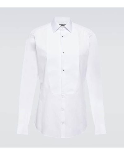 Dolce & Gabbana Camisa de esmoquin en popelin de algodon - Blanco