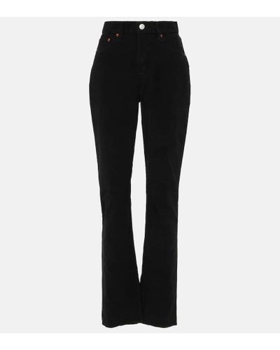RE/DONE High-Rise Bootcut-Jeans '70s aus Cord - Schwarz