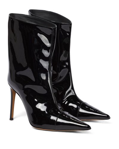 Alexandre Vauthier Raquel 105 Patent Leather Ankle Boots - Black