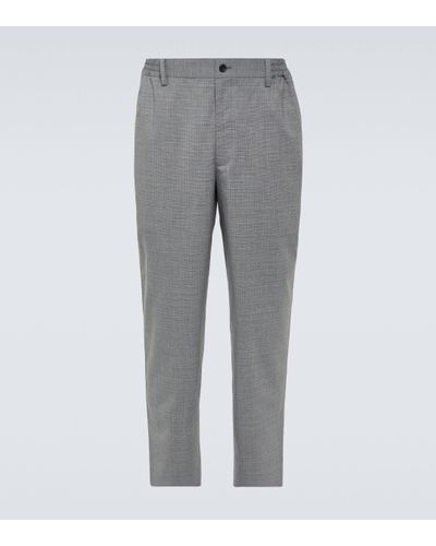 Comme des Garçons Checked Wool Slim Trousers - Grey