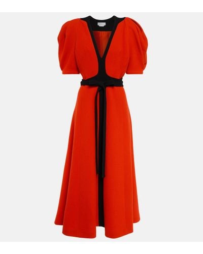 Gabriela Hearst Luz Wool Crepe Midi Dress - Red