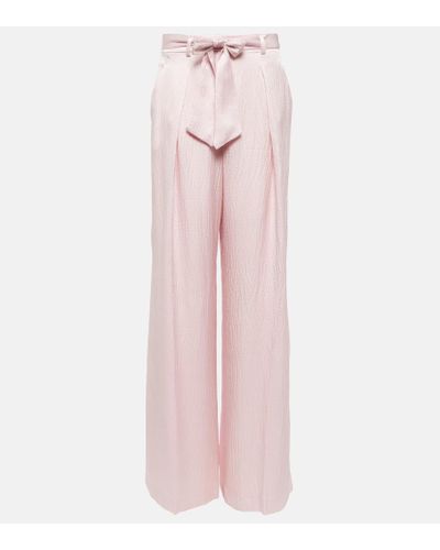 Gabriela Hearst High-Rise Wide-Leg Hose aus Seide - Pink