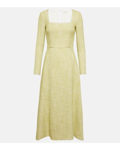 Emilia Wickstead Fara Cotton-blend Tweed Midi Dress - Yellow