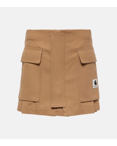 Sacai X Carhartt Cotton Cargo Shorts - Natural