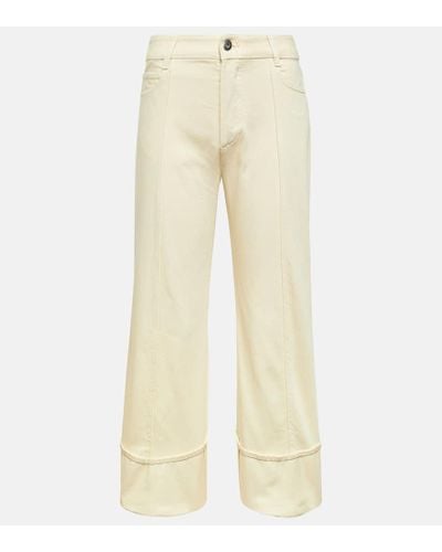Bottega Veneta Asymmetric Mid-rise Cropped Jeans - Natural