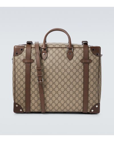 Gucci Suitcase With Leather Details - Natural