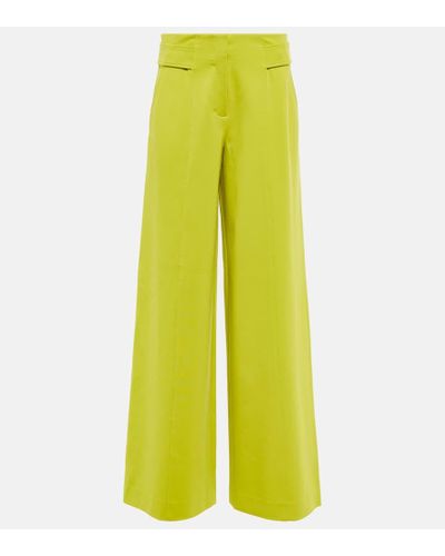 Dorothee Schumacher High-rise Wide-leg Jersey Pants - Yellow