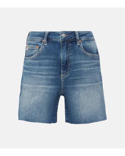 AG Jeans Ex-boyfriend High-rise Denim Shorts - Blue