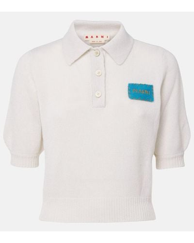 Marni Pullover in cashmere con logo - Bianco
